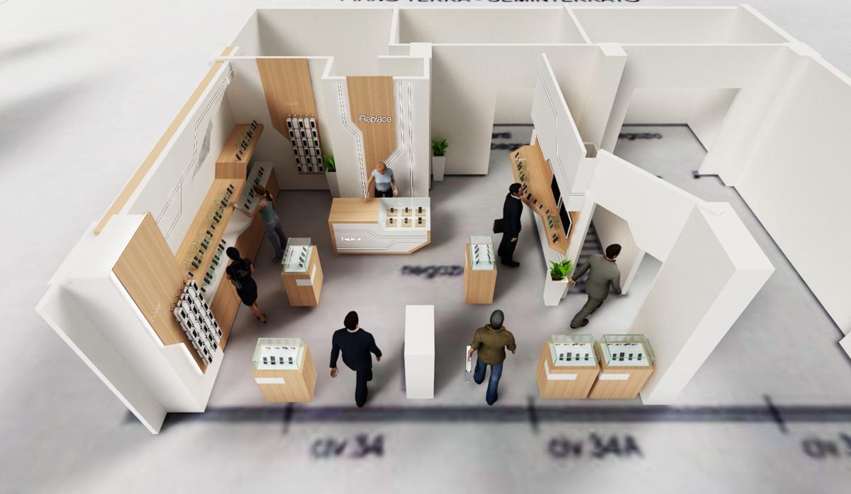 Foto 7  arredamento negozio telefonia di design