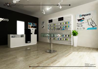  progetto arredi negozio telefonia e accessori smartphone