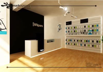 arredo negozio telefonia cover riparazione cellulari